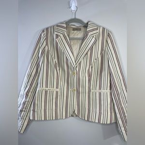EUC I.E. Pinstriped Cream Blazer
